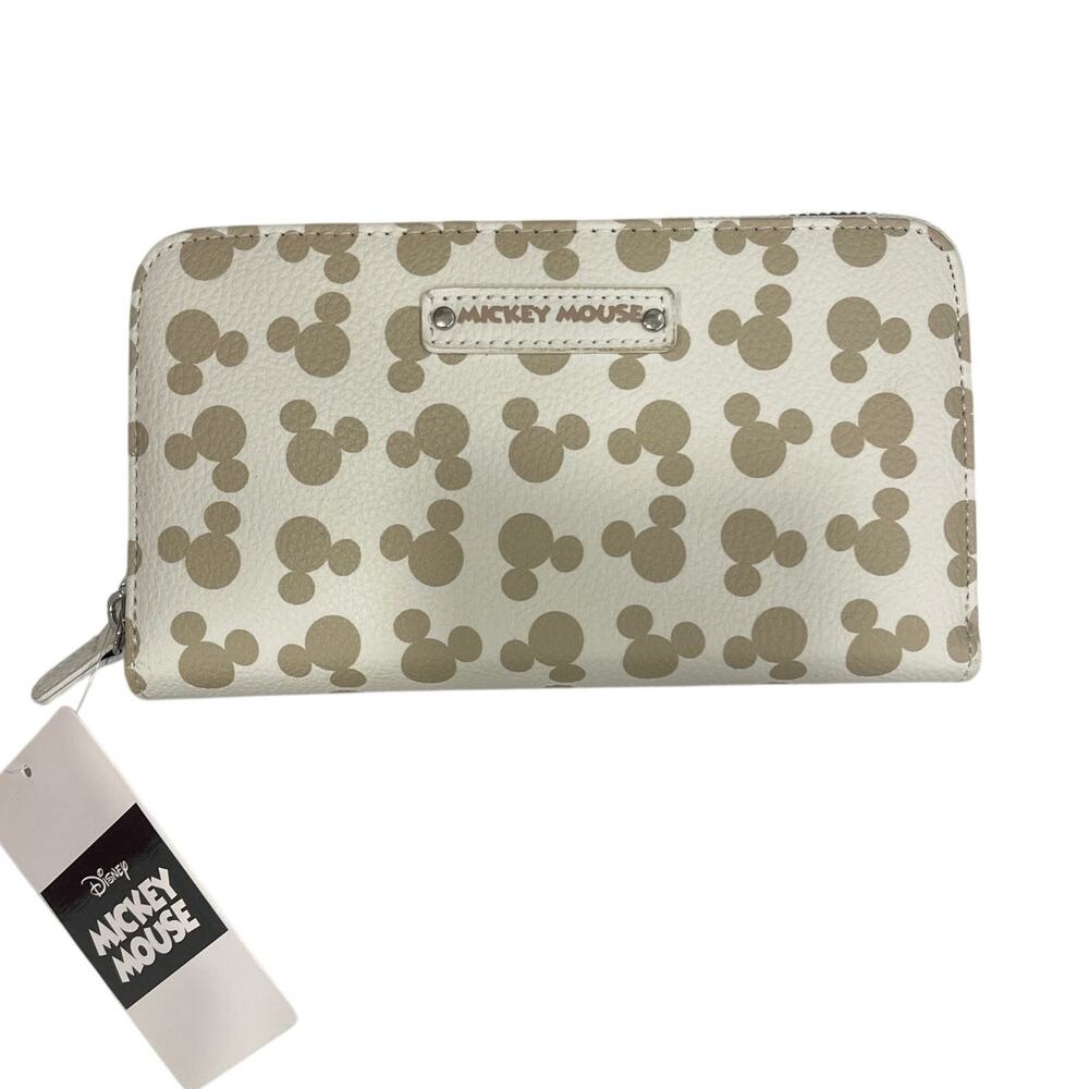 New Tan and Cream Disney Mickey Wristlet Wallet